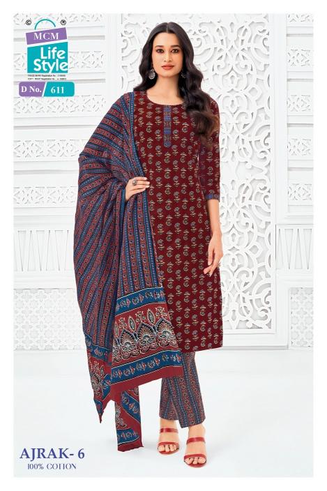 MCM ajrak vol-6 cotton kurtis wholesale